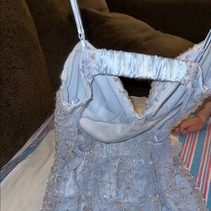 Light Blue Embellished Girls' Party Dress